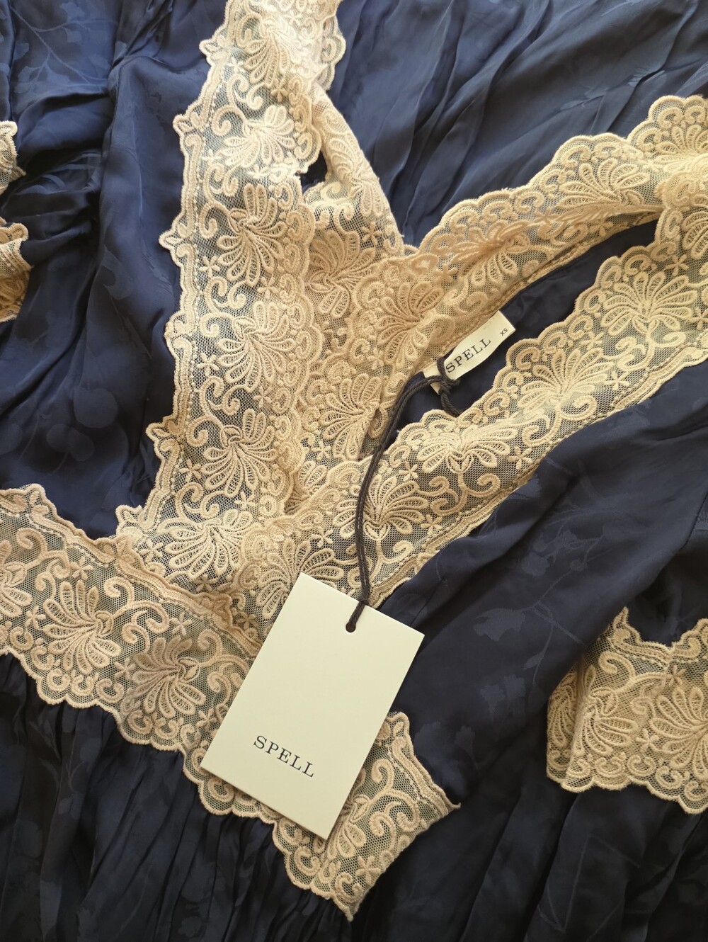 🍒NWT🍒 SPELL OCEAN GOWN DARKEST SAPPHIRE - Picture 9 of 10